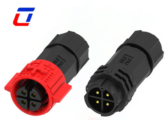 20A PA66 Conector de fio a fio 4 pin M19 Push Lock IP67 Conector de energia à prova d'água