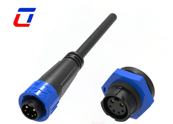 Conectores de Sinal e Alimentação M16 2+4 Pinos 300V 20A com Cabo Moldado IP67