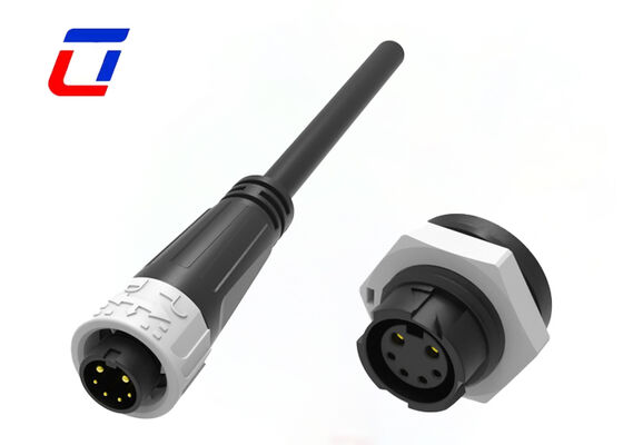 Conectores de Sinal e Alimentação M16 2+4 Pinos 300V 20A com Cabo Moldado IP67