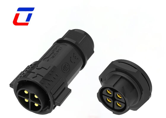 Corrente alta 50A M25 4 pines Conector macho para feminino PA66 Conectores circulares de plástico