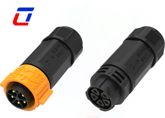 Conector de Alimentação DC à Prova d'Água M25 5 Pinos 20A Push Lock Conector de Cabo Externo para Nova Energia