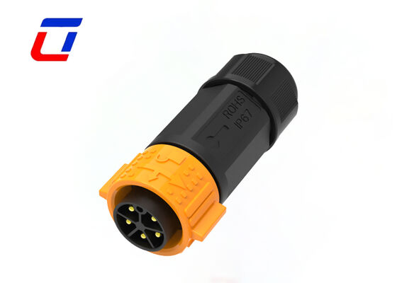 Conector de Alimentação DC à Prova d'Água M25 5 Pinos 20A Push Lock Conector de Cabo Externo para Nova Energia