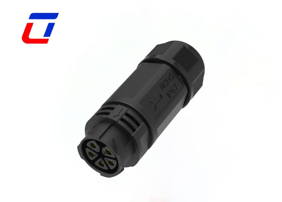 Conector de Alimentação DC à Prova d'Água M25 5 Pinos 20A Push Lock Conector de Cabo Externo para Nova Energia