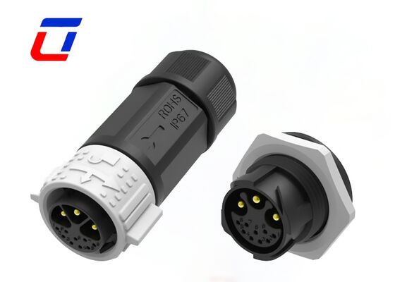 20A M25 Plugue e Soquete Industrial com Travamento por Pressão Conector de Alimentação e Dados de 3+9 Pinos