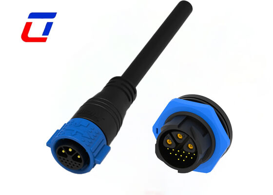 3+13 Pin M25 Multi Pin Conector Macho Conector Feminino PA66 Impermeável 300V Push Lock Connector