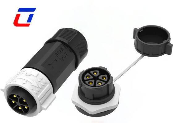 5 pin Power LED Conector à prova d'água M25 20A Conectores de iluminação exterior de plástico PA66