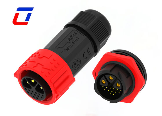 300V 20A M25 16Pin Outdoor Waterproof Plug Socket Connector China IP67 Connector Supplier