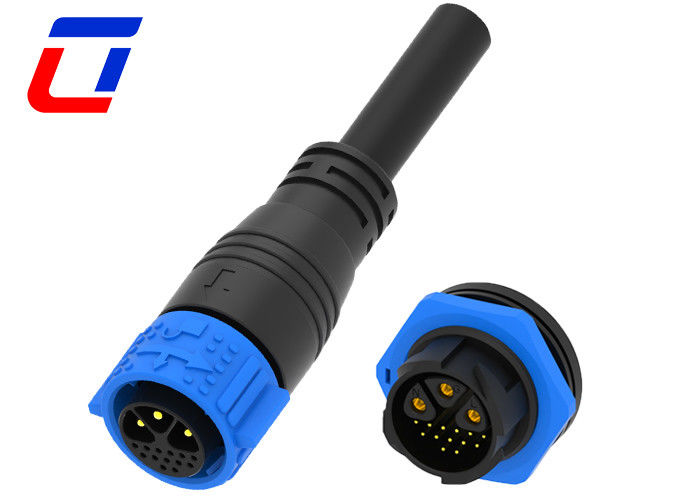 16 pin auto-bloqueio IP67 conector de energia 3 pin macho conector de cabo de energia à prova d'água