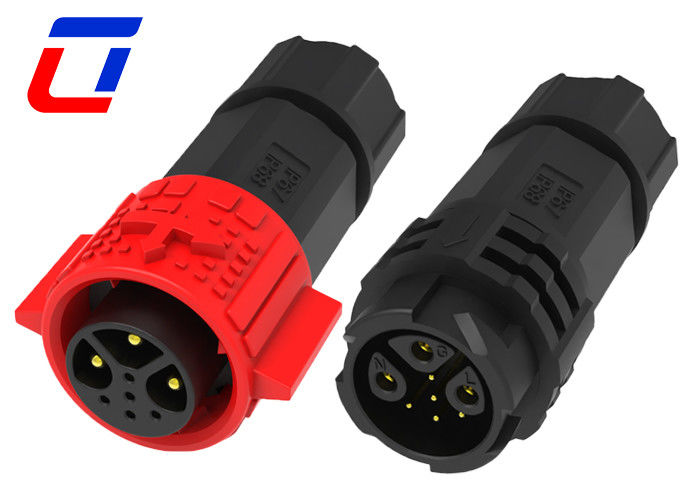 Conectores circulares à prova d'água de cores vermelhas com vários pinos PA66 8 pinos Conector circular