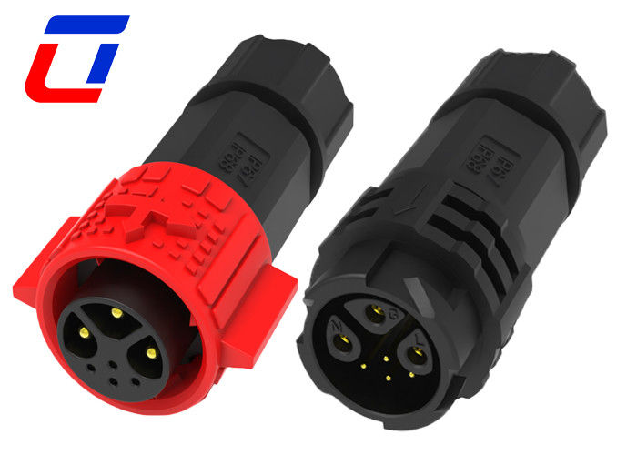 Conector circular impermeável de fio masculino feminino 15A 3+4 pin para iluminação de paisagem