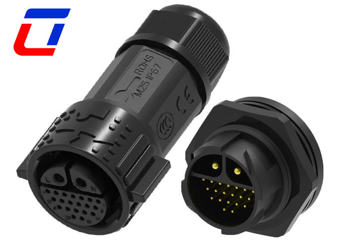 Conector de cabo de dados à prova d'água de 30A DC IP67 20 pin Self Locking Multi Core Structure