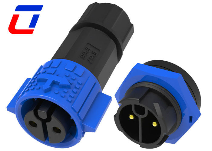 Blue Black Waterproof 2 Pin LED Light Connector Conector de energia de fio para a placa