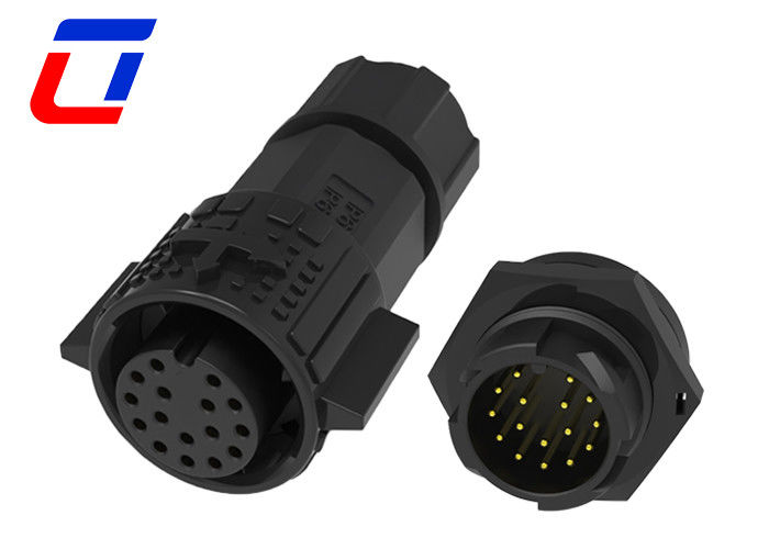 18 pin Push Lock Conector de dados à prova d'água Conector circular de montagem do painel masculino