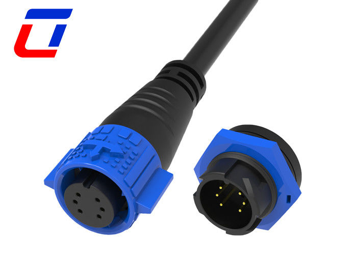 Conector de cabo à prova d'água Quick Lock 6 Core M19 Ip67 Conector montado no painel