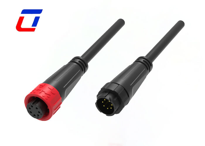 Conector Automotivo Macho Fêmea Impermeável M16 de 7 Pinos para Sinal de Baixa Potência