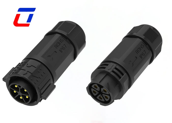 50A M25 5 Pin Conector masculino feminino IP67 Conectores solares de libertação rápida para energia