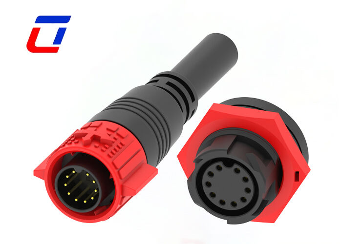 PA66 M19 Push Pull Cable Connectors 10 Pins IP67 Rated Plug And Socket Connector