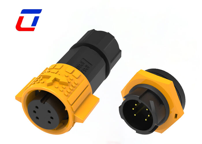 Conector e tomada industrial M19 de 6 pinos, conector à prova d'água IP67 para comunicação