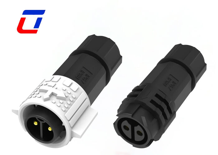 Conector à prova d'água DC 20A M19 2 pinos IP67 Conectores de cabo circulares de plástico