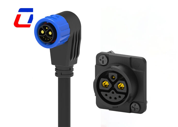 M23 Conectores de cabo redondo Plástico 2+1+5 Pin Conector à prova d'água