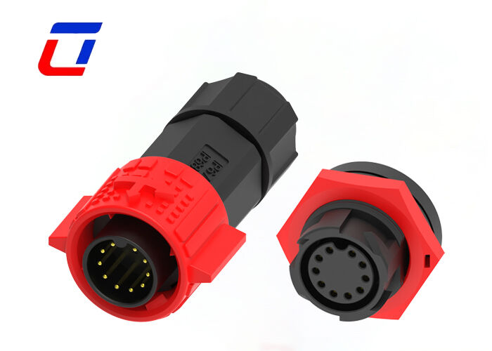 Conector de dados de 10 pinos M19 à prova d'água, conexão rápida, conectores fio-placa