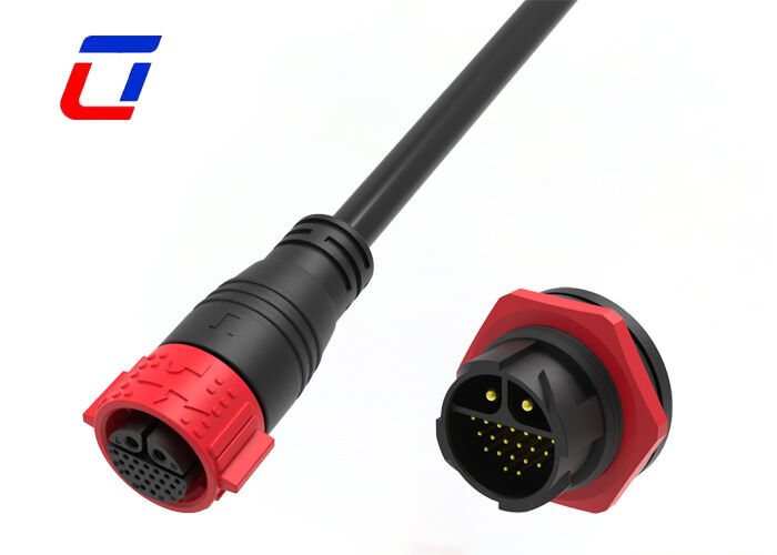 2+20 Pin Waterproof Connector M25 Outdoor IP67 Cable Connectors Signal Panel