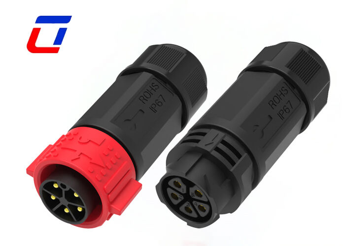 M25 Conector circular de 5 pinos 20A Conectores impermeáveis de nylon IP67 de homem para mulher