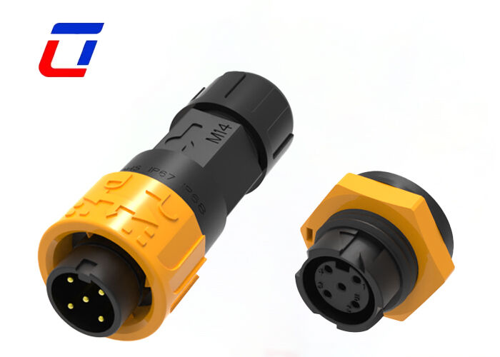 Conector à prova d'água M16 de 300V, 5 pinos, fio para placa, conector de energia industrial