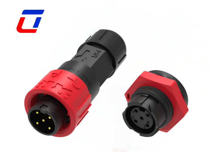 Conector à prova d'água M16 DC ODM Fio a Fio 5 Pinos Conector de Bloqueio Rápido de Energia