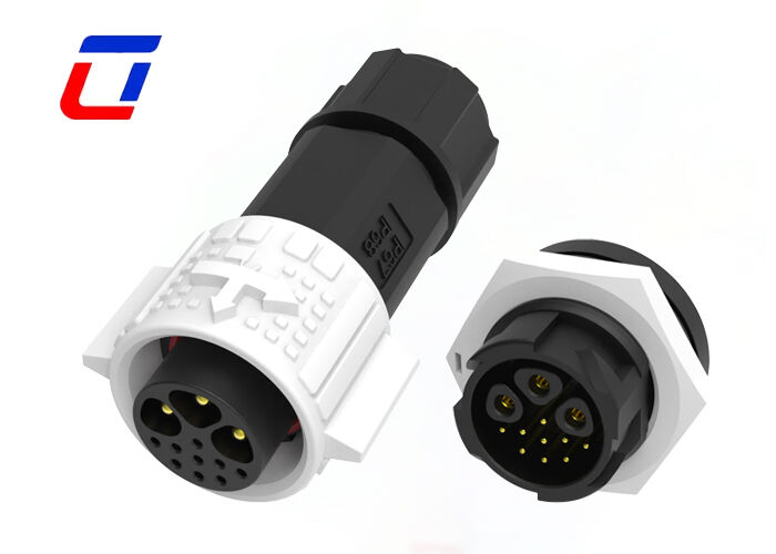 PA66 M19 3+9 Conectores de sinal e alimentação de pin IP67 Conector de montagem de painel circular