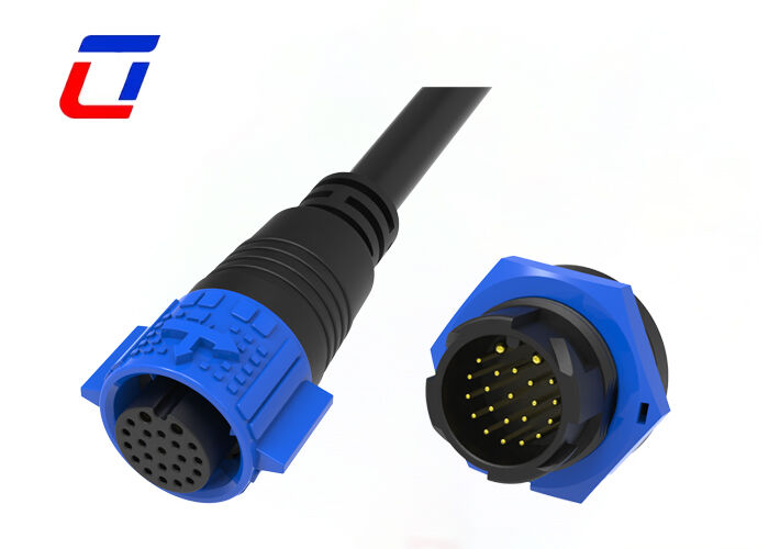 2+20 pin M19 conectores de cabo moldado Conector de dados de energia industrial à prova d'água Made in China