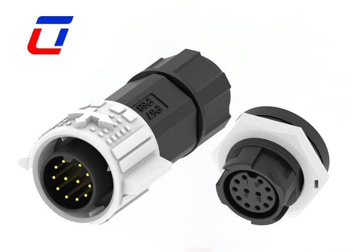 M19 de baixa corrente Conector circular de fio para a placa Conectores automotivos à prova d'água de 12 pines