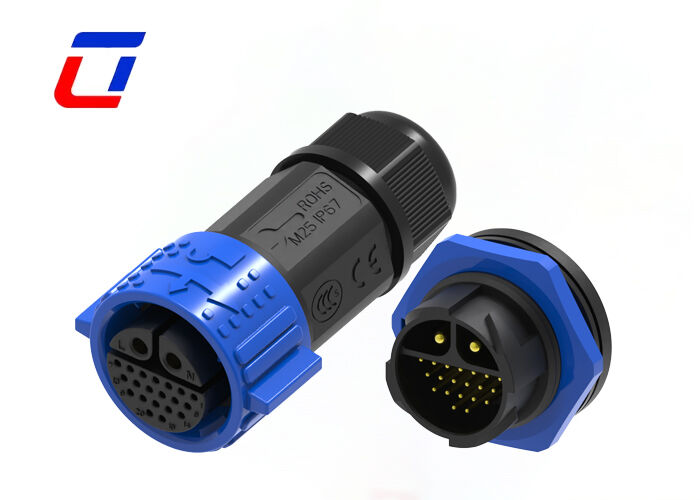PA66 2+20 Pin M25 Conector de sinalização de energia LED à prova d'água
