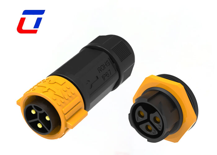 M25 3 Pin 50A Conector de energia de fio para a placa IP67 Conector à prova d'água de fechamento rápido externo