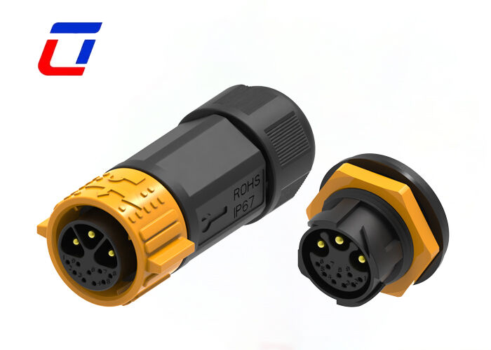3+9 Pin M25 15+5A Conector de montagem de painel circular Fábricas de conectores à prova d'água ao ar livre