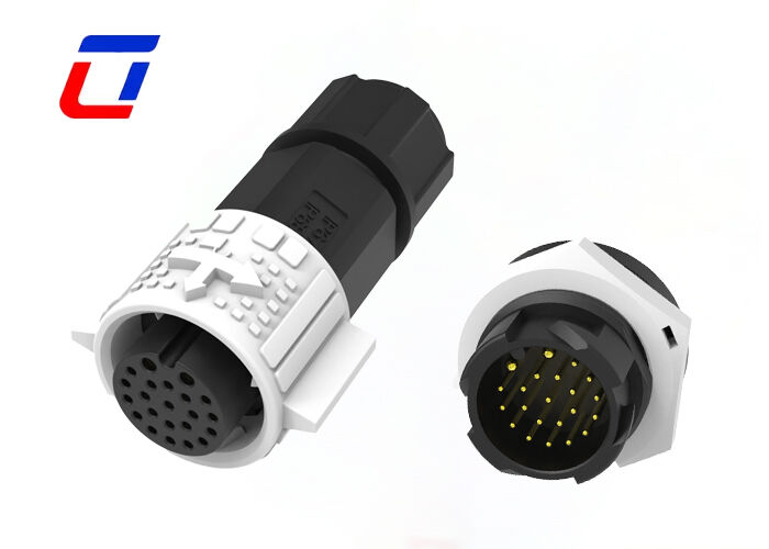 Conector plástico circular do fechamento rápido dos dados do poder PA66 dos multi conectores de Pin M19 2+20