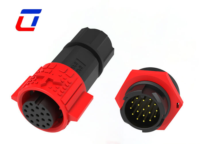 5A IP67 M19 Conectores de tomada e tomada à prova d'água de plástico PA66 18 Pin Data Connector