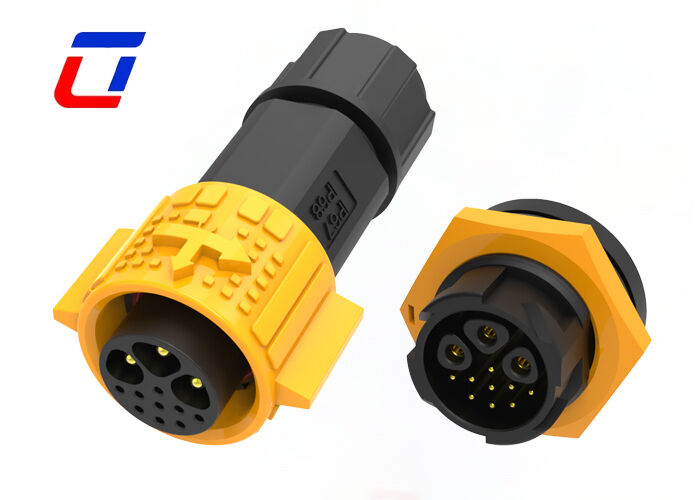M19 Resistente ao envelhecimento IP67 Conector circular à prova d'água 300V 3+9 Pin Quick Release