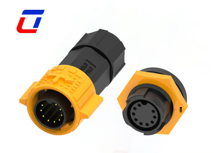 Conector circular industrial revestido em ouro de latão 9 pin 5A M19 de baixa corrente