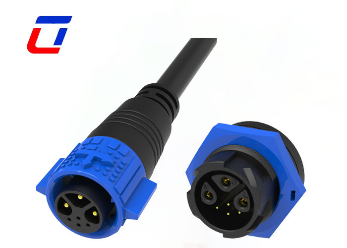 15A+5A M19 3+4 Pin IP67 Conectores 300V Conector de fio de sinal de energia à prova d'água