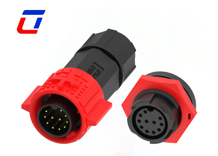 M19 300V Conectores LED de baixa tensão IP67 Auto-bloqueio 11 pin Conector de dados à prova d'água