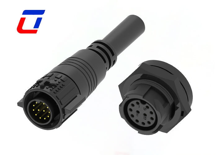 Conector de sinal folheado a ouro de bronze dos conectores M19 do fio da desconexão rápida do Pin 300V do ODM 12