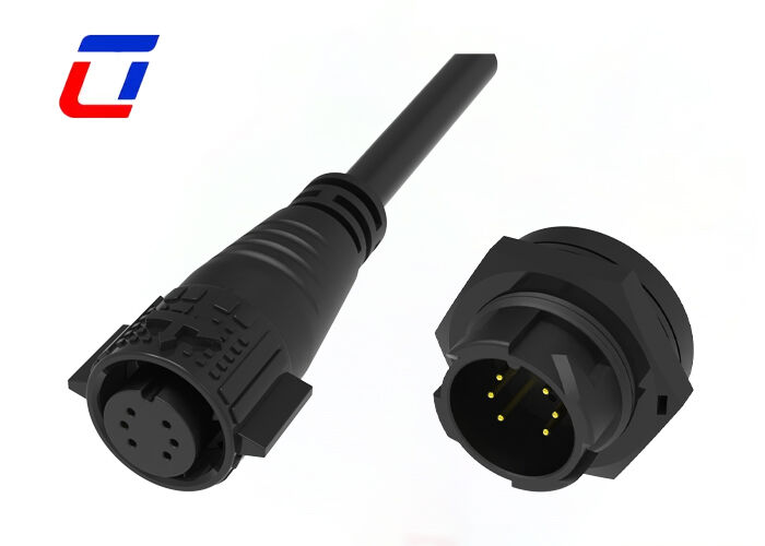 Conector de Fio de Liberação Rápida de Baixa Corrente 10A M19 6 Pinos Dados 300V Conector à Prova d'Água