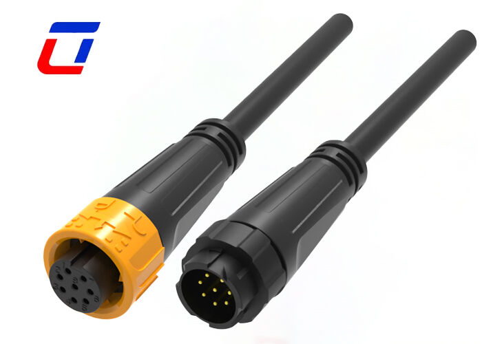 Conectores Macho e Fêmea de Plástico M16 de 8 Pinos Banhados a Ouro 300V Conector de Cabo à Prova d'Água