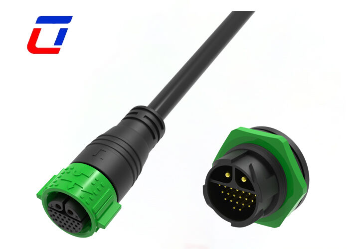 2+20 Pin M25 20A+5A Conector de sinal de energia IP67 Multi Pin Tipos de conector à prova d'água