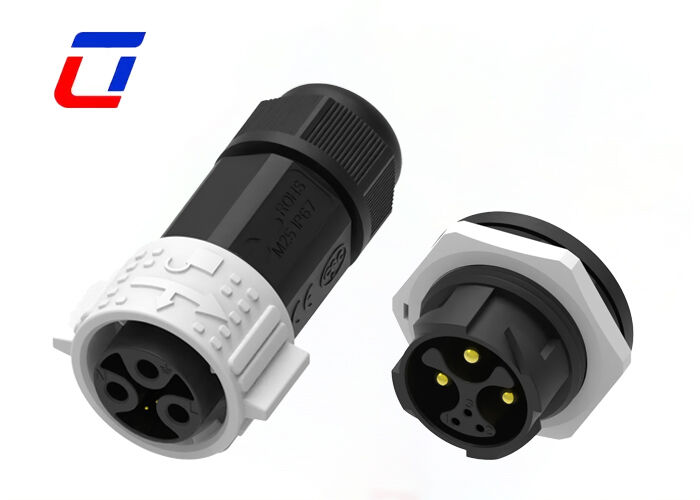 M25 15A+5A Conectores circulares de múltiplos pinos 3+3 pines de bloqueio rápido