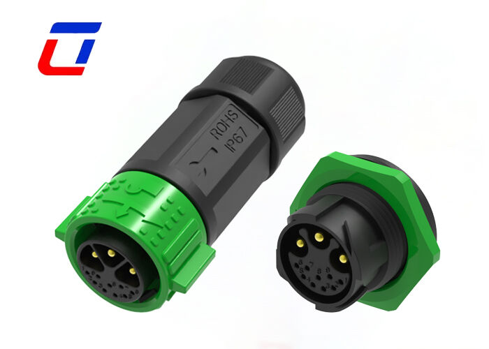 20A M25 Plugue e Soquete Industrial com Travamento por Pressão Conector de Alimentação e Dados de 3+9 Pinos