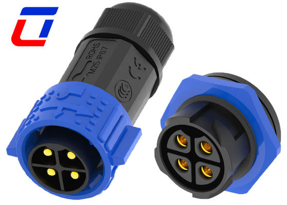 Conector de energia à placa de 4 pinos à prova d'água 50A Conector de parede à prova d'água