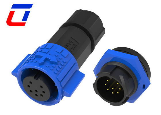 Sinal 5A Bloqueio rápido Conector circular à prova d'água 8 pin M19 Para LED