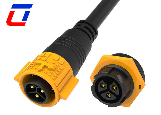 Conector de cabo à prova d'água de núcleo 3 do tipo Push Lock 20A M19 macho fêmea 3 pin